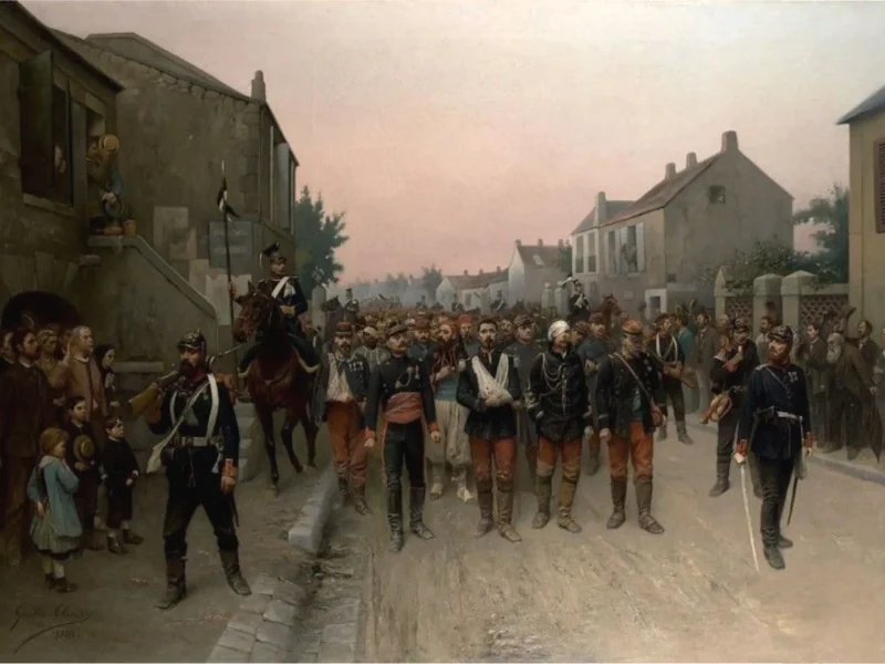 1843-Antoine-Gabriel-Gaston Claris - Prigionieri francesi scortati dai prussiani, 1888